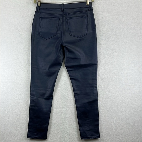 Loft Waxed Denim Jeans Size 8P Navy Blue Skinny High-Rise New w/o Tags - Picture 5 of 11